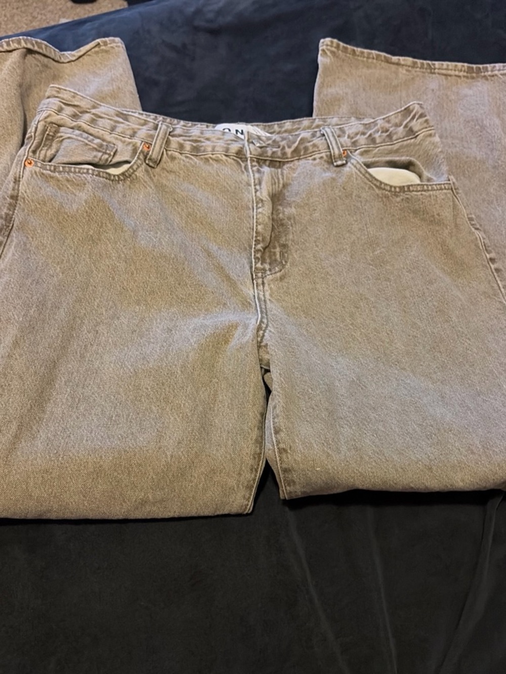 Neutral Tan High-Rise Jeans